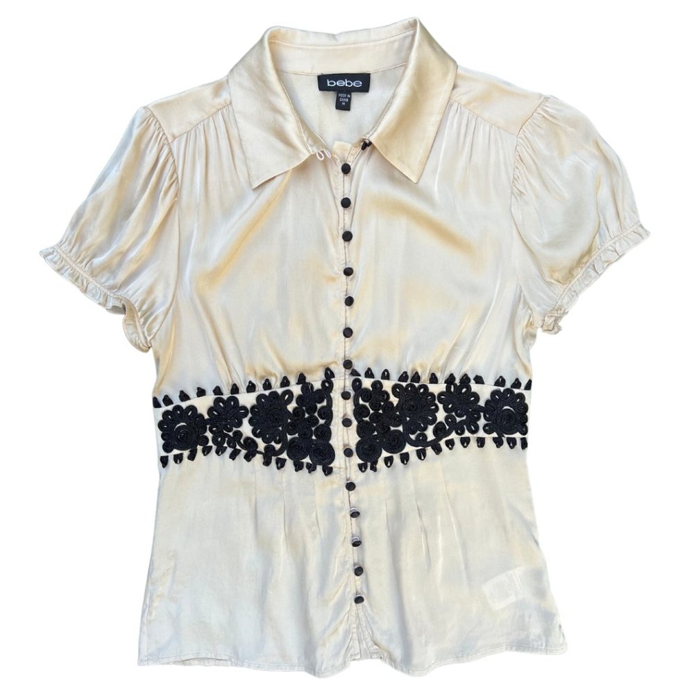 y2k bebe silk blouse